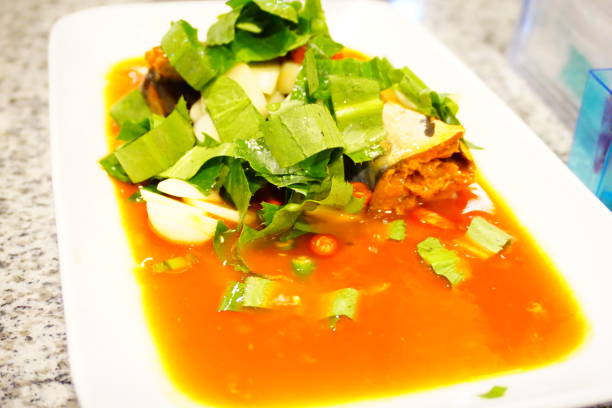 istock Canned fish mix, Yum thai food style 685716776