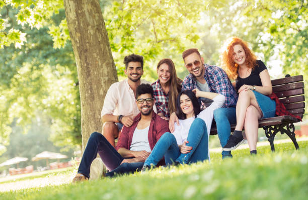 istock Group of young people having fun outdoors 685723204