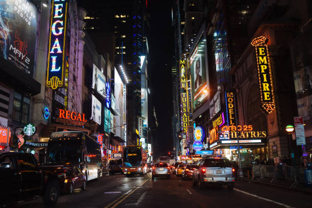 istock Time Square, New York City at night 685726666