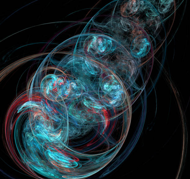 istock Abstract illustration of a fractal pattern on black background 685726948