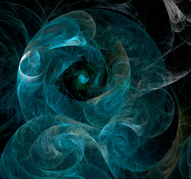 istock Abstract illustration of a fractal pattern on black background 685731196