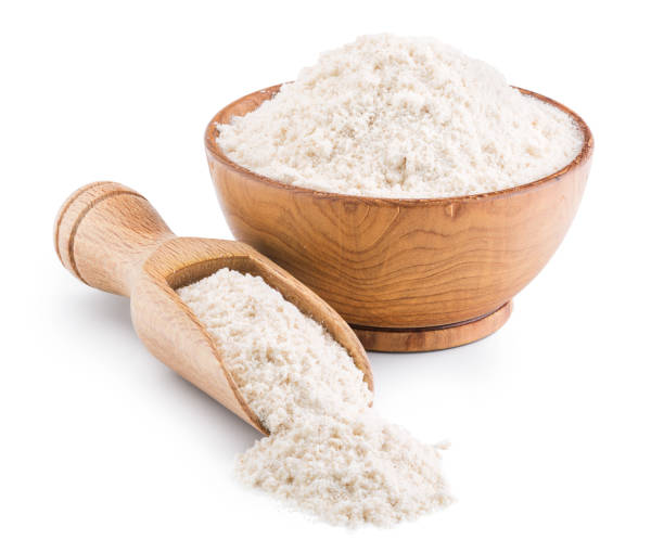 istock Whole grain wheat flour isolated on white 685731242