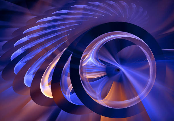 istock Abstract illustration of a fractal spiral pattern on black background 685733324