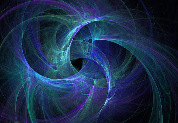 istock Abstract illustration of a fractal spiral pattern on black background 685743978