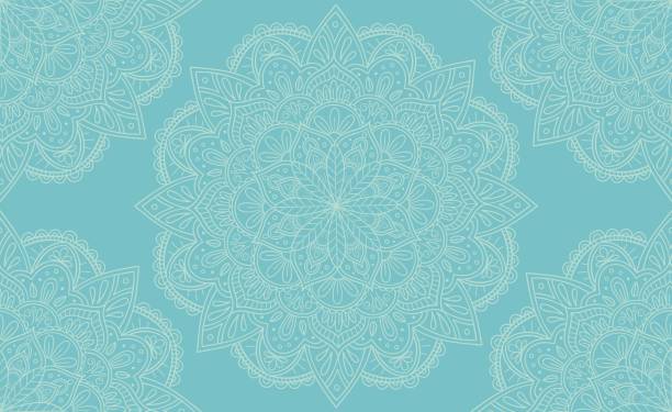 illustrations, cliparts, dessins animés et icônes de modélisme seamless élégante mandala bleu clair. parfait pour les arrière-plans et les dessins de papier peint. illustration vectorielle. - abstract circle design element floral pattern