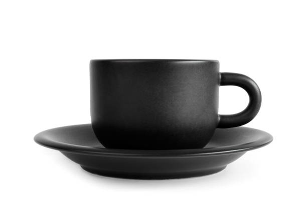 кофейная чашка изолирована - black cup coffee coffee cup стоковые фото и изображения