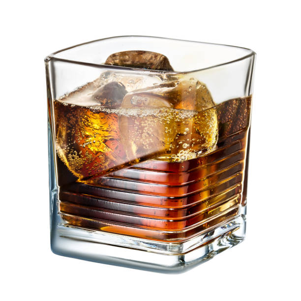 istock classic alcohol cocktail whiskey cola with ice on white background 685763756