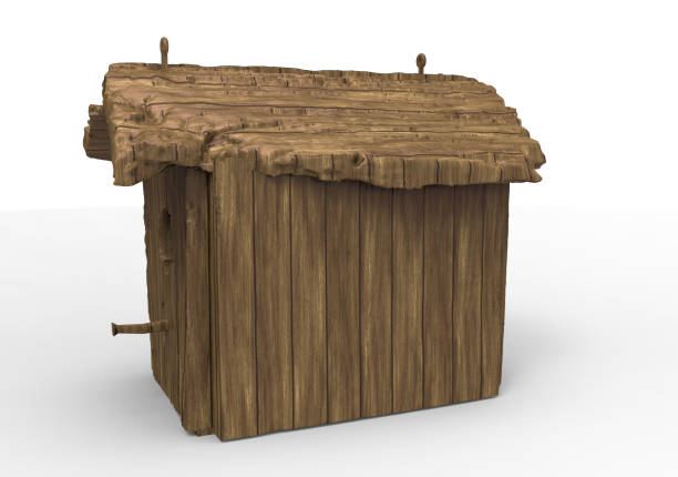 3D render isolate bird house / wooden house