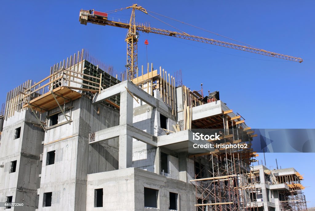 building a new house building crane on construction of a new home Apartment Stock Photo