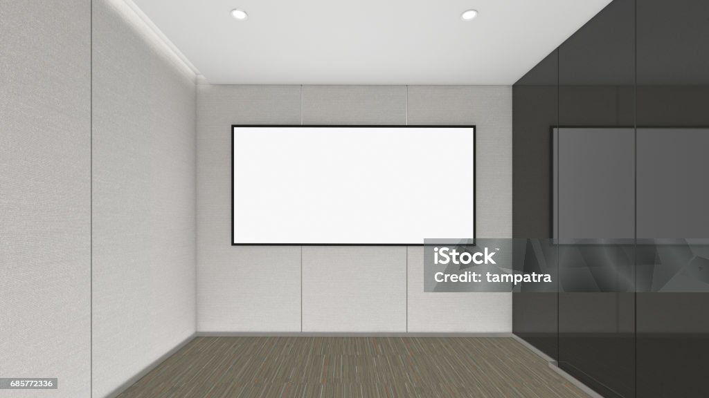 Modern Empty Room, 3d render interior design, mock up illustration Apartment stock illustration