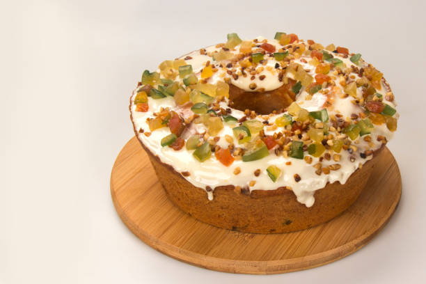 istock Candied fruit cake. Traditional dessert at parties. 685777154