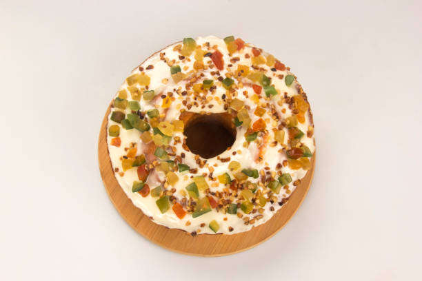 istock Candied fruit cake. Traditional dessert at parties. 685777406
