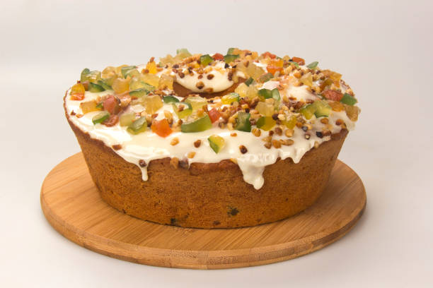 istock Candied fruit cake. Traditional dessert at parties. 685778112