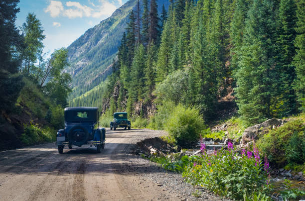 Classic Car on Dirt Road
