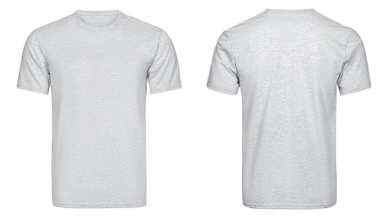 Gray t-shirt, clothes on isolated white background