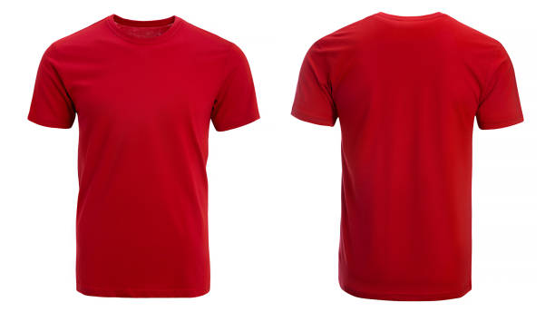 camiseta roja, ropa - camisa fotografías e imágenes de stock