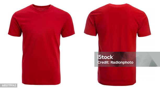 Red Tshirt Clothes Stock Photo - Download Image Now - T-Shirt, Red, Template