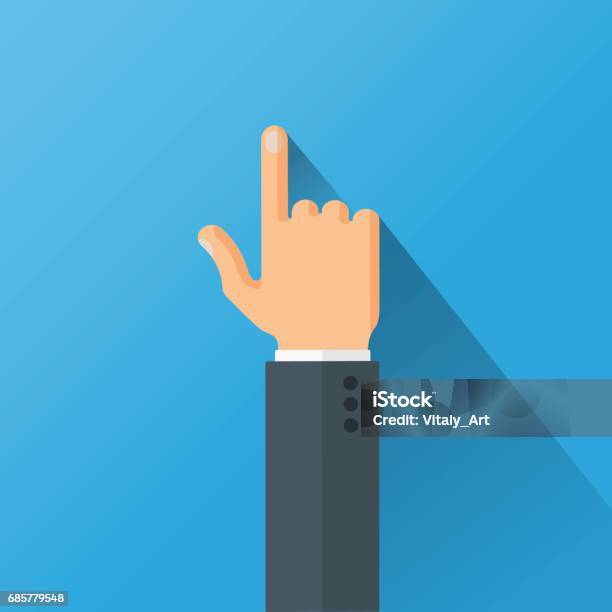 Finger Wwith Shadow Final2 Stock Illustration - Download Image Now - Pointing, Aiming, Index Finger