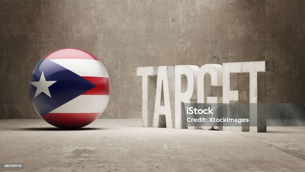 Target Concept Puerto Rico High Resolution Target Concept Advertisement stock illustration