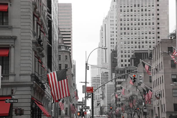 istock US flags on New York Street 685784168