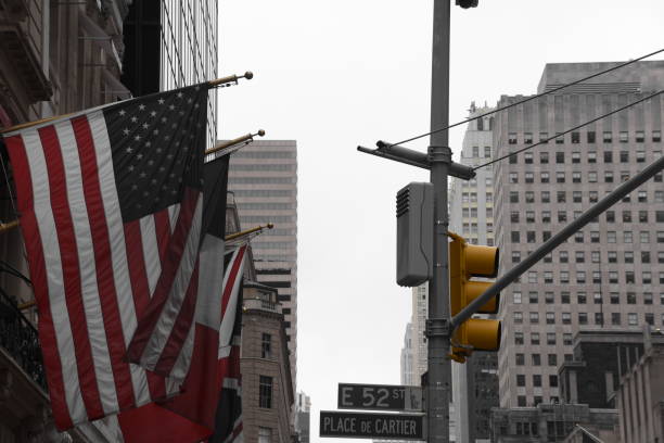 istock US flags on New York Street 685784488