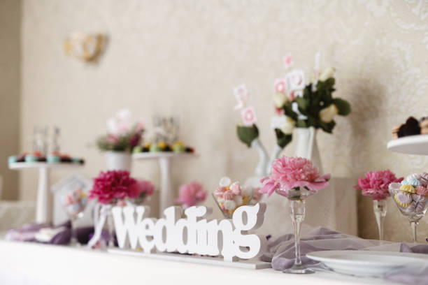 istock Closeup shot of a wedding candy bar decoration elements 685786882