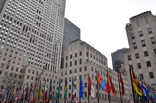 New York City, United States - April 19, 2017: Rockerfeller Center in Midtown Manhattan