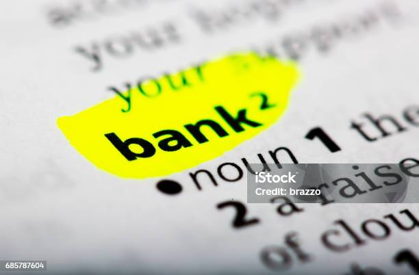 Wörterbuchdefinition Von Dem Wort Bank Stockfoto und mehr Bilder von Bank - Bank, Bildschärfe, Bildung