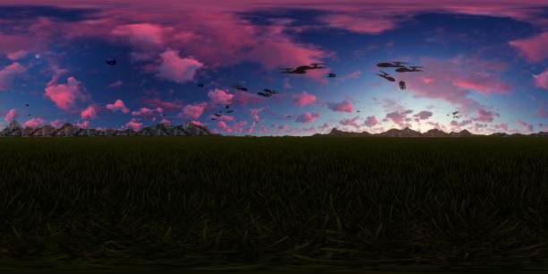 istock 360° panorama of an alien invasion environment 685787646