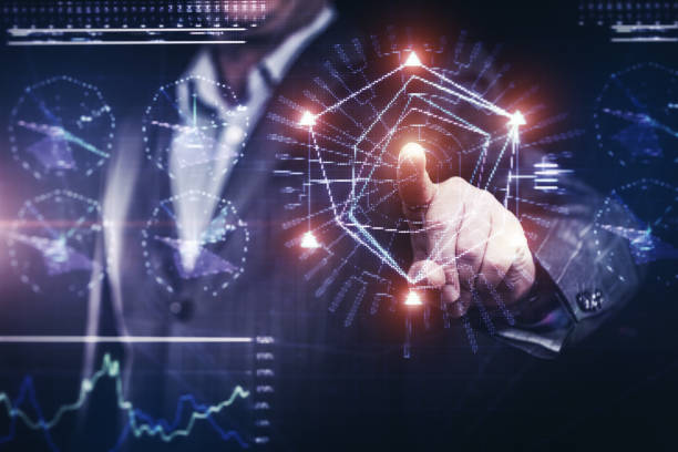 istock Businessman working with modern computer controlling stock market 685796800