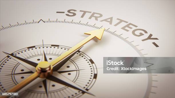 Golden Compass Concept Stock Photo - Download Image Now - Strategy, Planning, Plan - Document