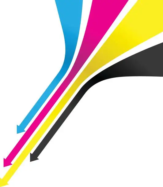 Vector illustration of An arrow cmyk line background