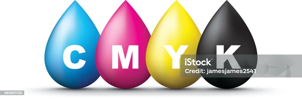 Comyet Ink Design Cmyk Ink Droplets Stock Illustration - Download Image Now - Abstract ...