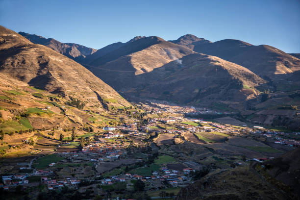 Panoramic landscape of Mucuchies valley early in the morning. Merida state, Venezuela Panoramic landscape of Mucuchies valley early in the morning. Merida state, Venezuela. landscape of the mountains in merida venezuela stock pictures, royalty-free photos & images