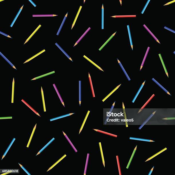 Colored Pecils Pattern Colored Pencils Seamless Pattern Stock Illustration - Download Image ...