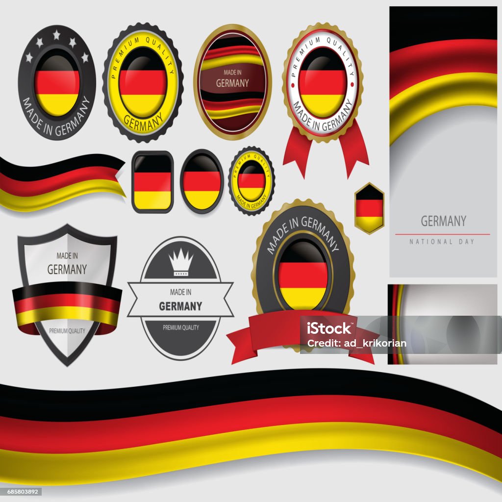 Made in Germany Seal, German Flag (Vector Art) Abstract stock vector