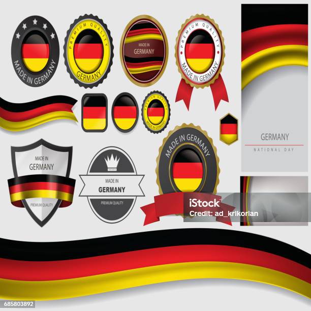 Made In Germany Seal German Flag Stock Illustration - Download Image Now - Abstract, Badge, Berlin