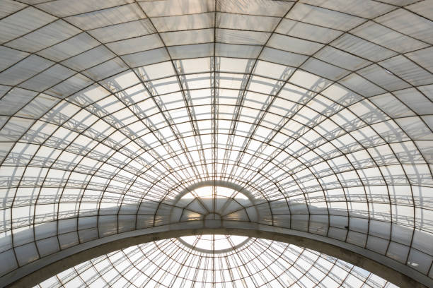 istock greenhouse symmetrical dome curved structure seen from below 685807436