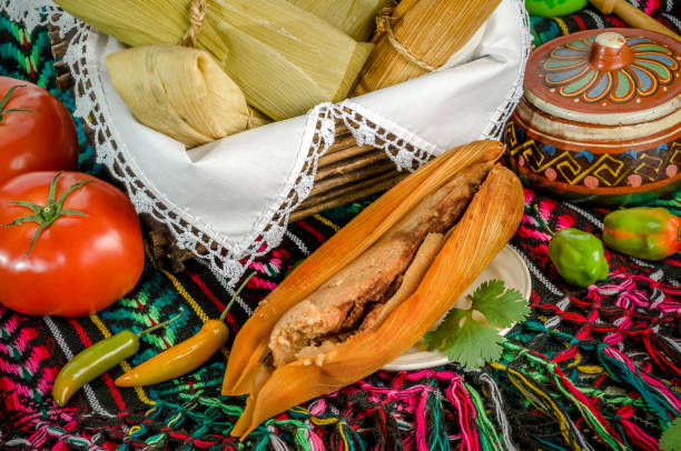 istock Mexican tamales made of corn and chicken 685807962