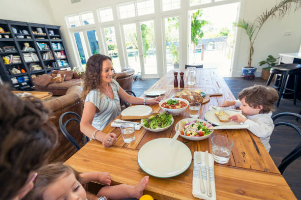 istock Family meal with 2 children. 685808124