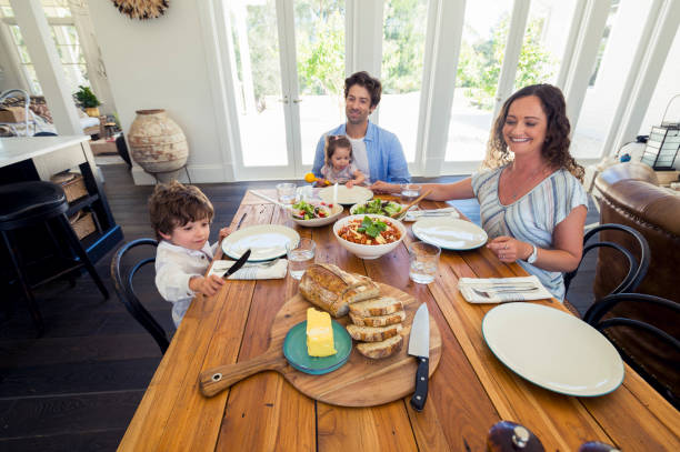 istock Family meal with 2 children. 685808126