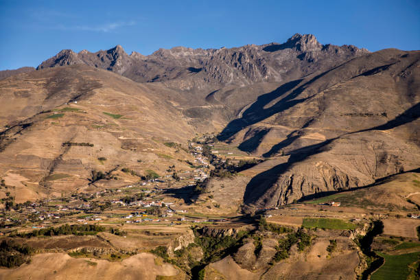 Panoramic landscape of Mucuchies valley early in the morning. Merida state, Venezuela Panoramic landscape of Mucuchies valley early in the morning. Merida state, Venezuela. landscape of the mountains in merida venezuela stock pictures, royalty-free photos & images