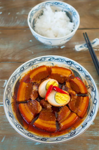 istock Vietnamese braised pork in coconut water with rice for lunch 685812328