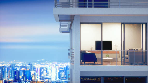 Luxury Condo With Panoramic Cityscape At Night