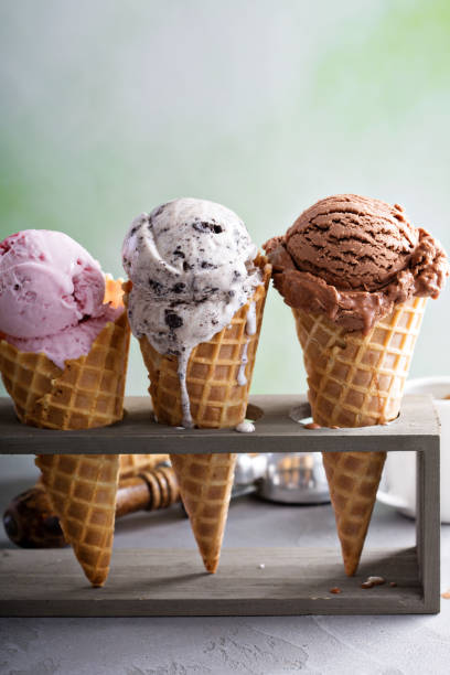 istock Variety of ice cream cones 685816842