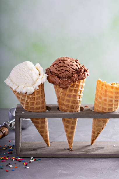 istock Variety of ice cream cones 685819530