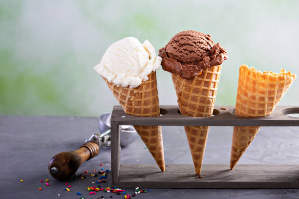 istock Variety of ice cream cones 685819572
