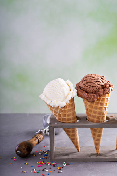 istock Variety of ice cream cones 685819674
