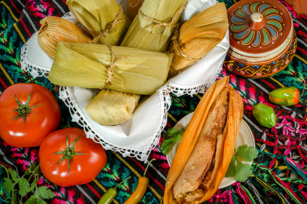 istock Mexican tamales made of corn and chicken 685819702