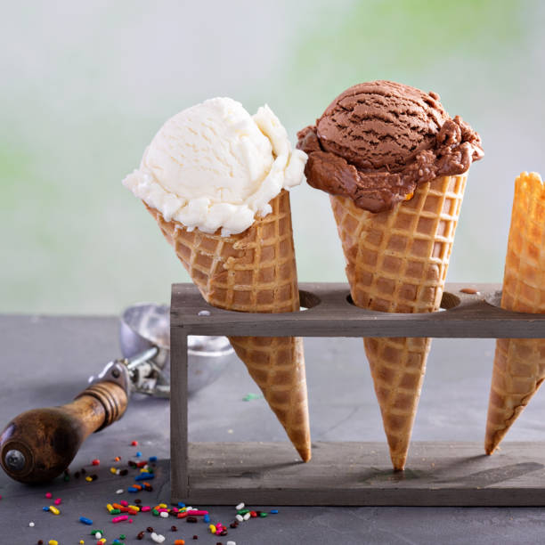 istock Variety of ice cream cones 685820086
